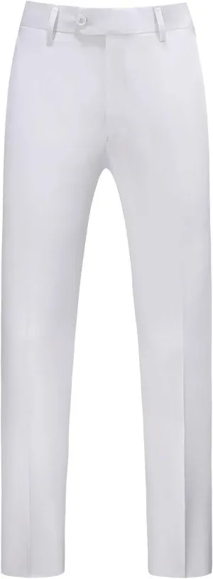 MOGU Mens Front Flat Casual Dress Pants Slim Fit