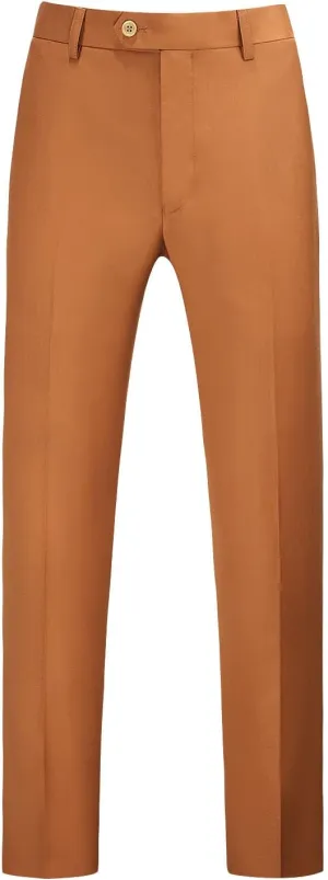 MOGU Mens Front Flat Casual Dress Pants Slim Fit