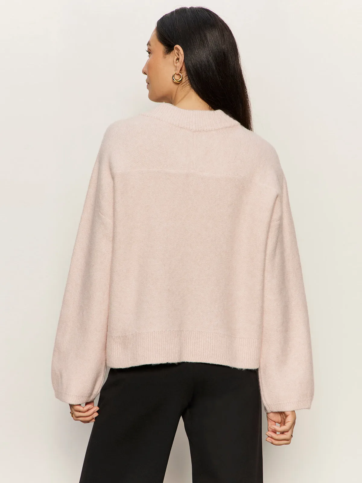 Dreamy V Neck Sweater Heather Rose Stretchable Blend