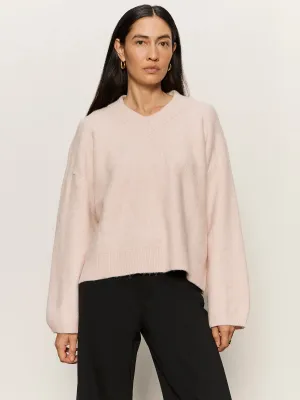 Sustainable Waterproofing Comfortable Design Dreamy V Neck Sweater Heather Rose