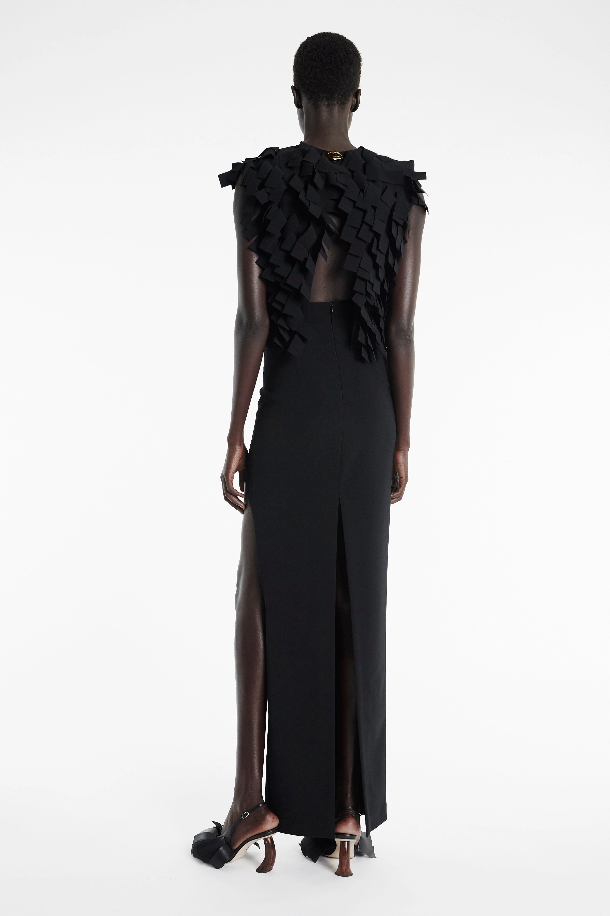Multi Rectangle Floating Top Black Breathable3DKnit Multi Panel Cut