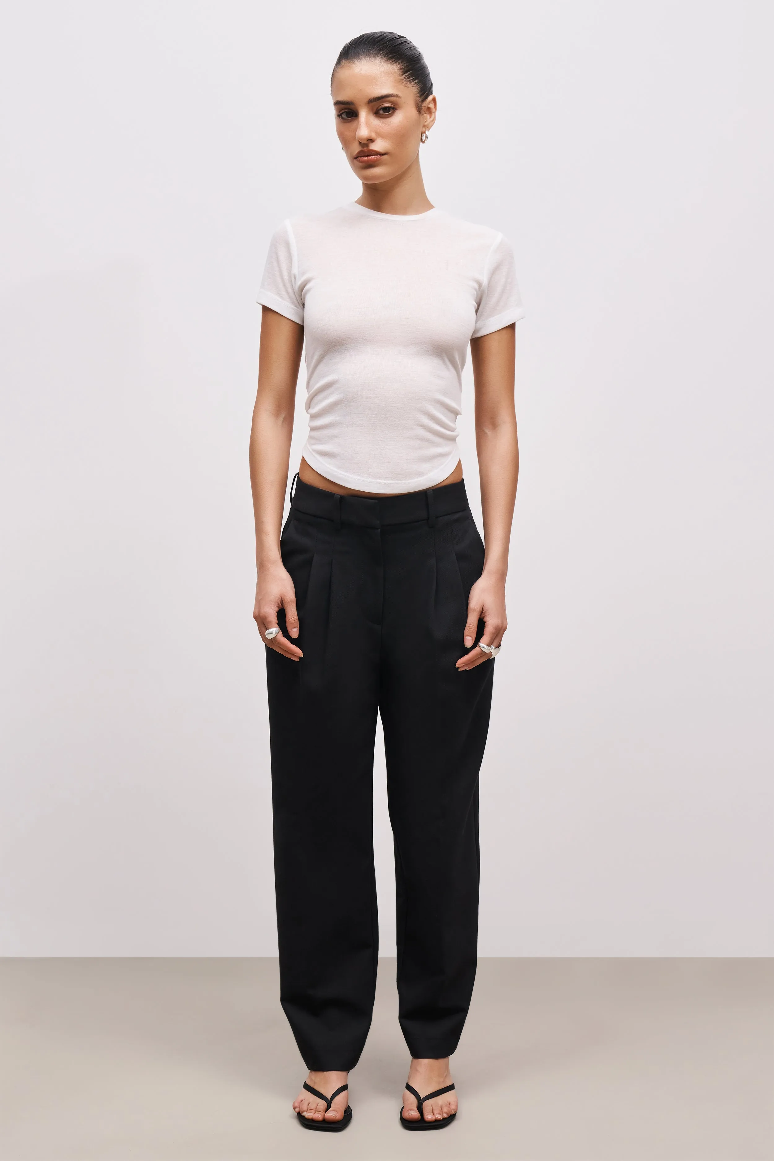 Semi Sheer 90's T Shirt - White Odor Control Technology