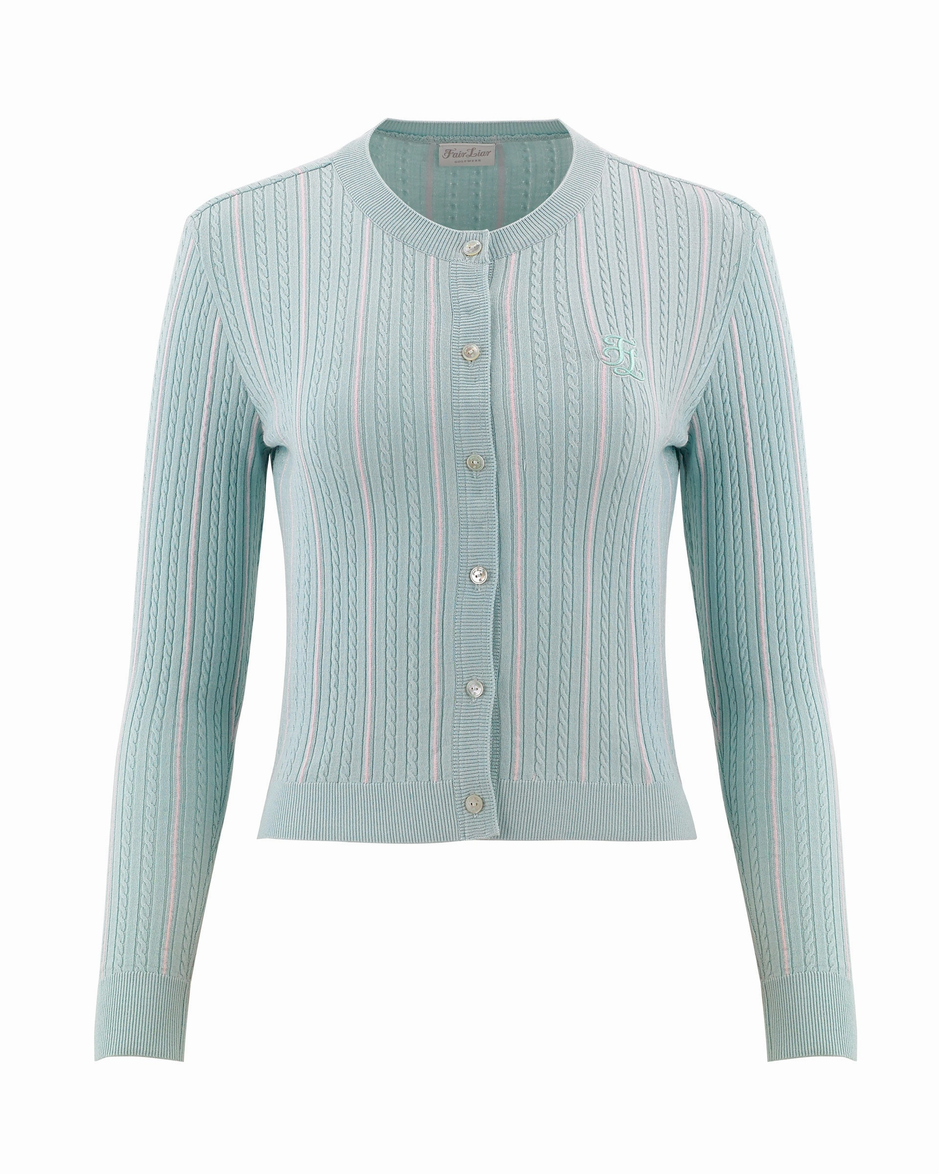 QuickDrying Fair Liar Multi Color Cable cardigan - Mint