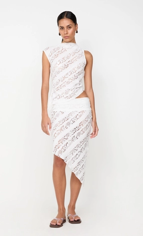 HENRIETTA ASYM SKIRT - WHITE Classic Appeal
