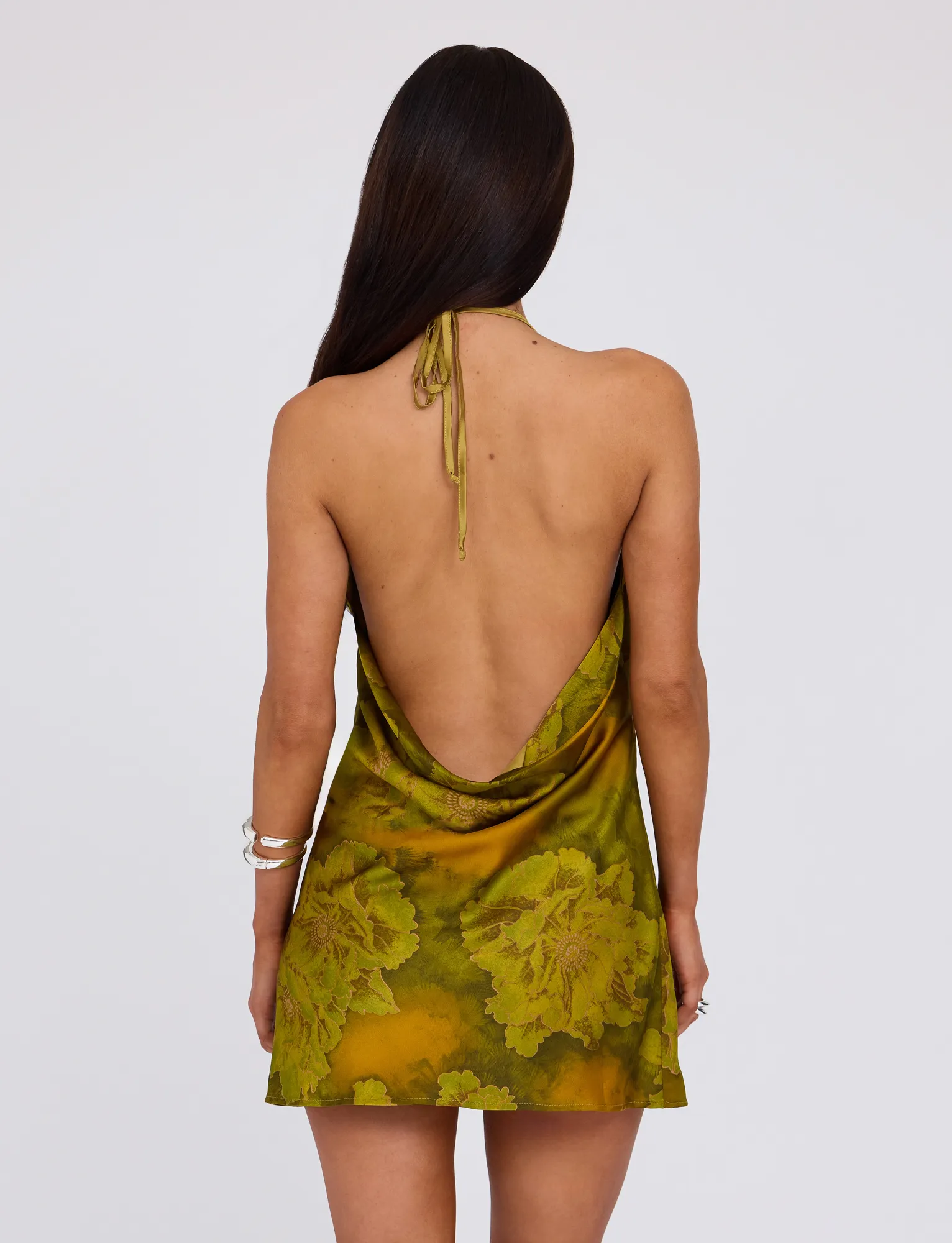 Refined Form MONROE DRESS - GREEN : WATER COLOUR FLORAL