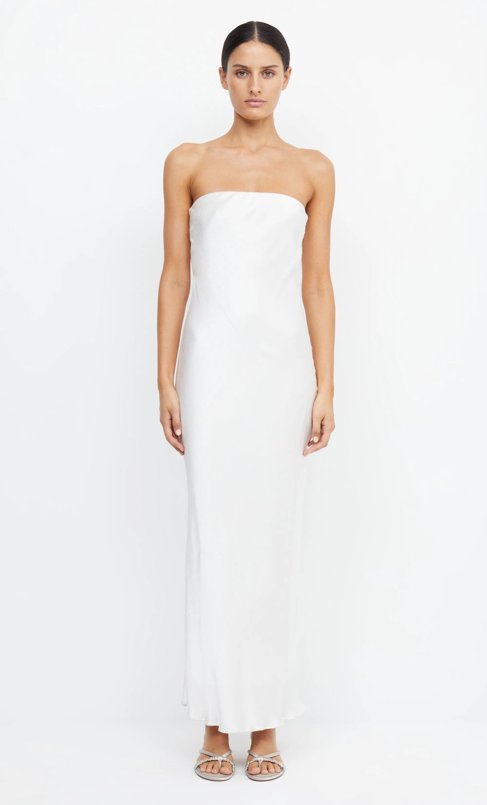 Satin Fabric MOON DANCE STRAPLESS DRESS - IVORY