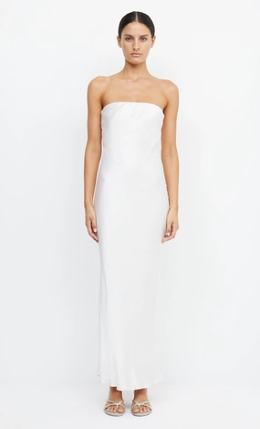 Satin Fabric MOON DANCE STRAPLESS DRESS - IVORY