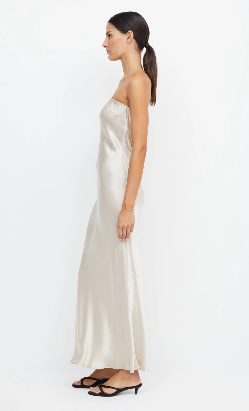 Elegant Motion MOON DANCE STRAPLESS DRESS - SAND