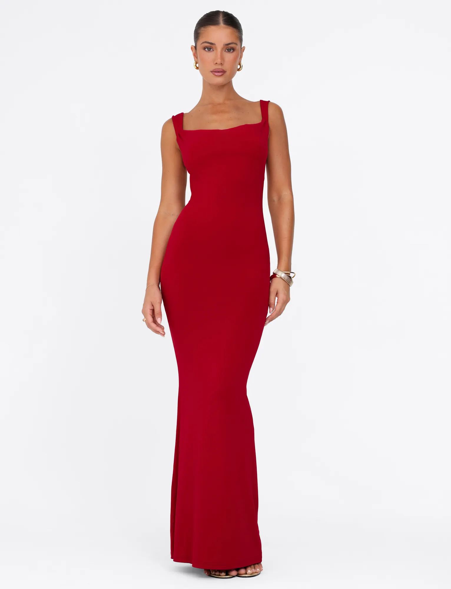 MORANA MAXI DRESS - RED Comfortable casual dress Vintage Style