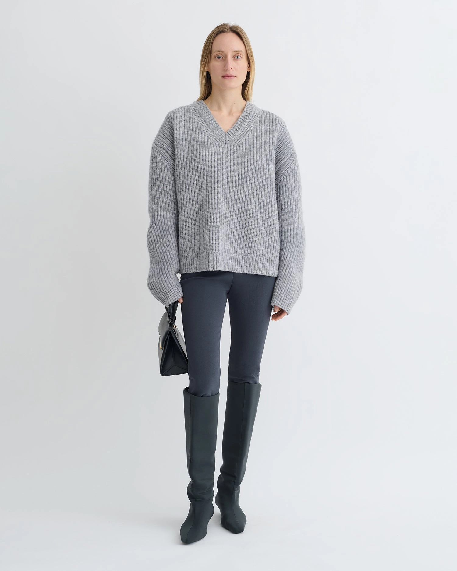Morcar - Merino and Cashmere-Blend Sweater - Light Grey ReverseCoil Zipper DropShoulder Design