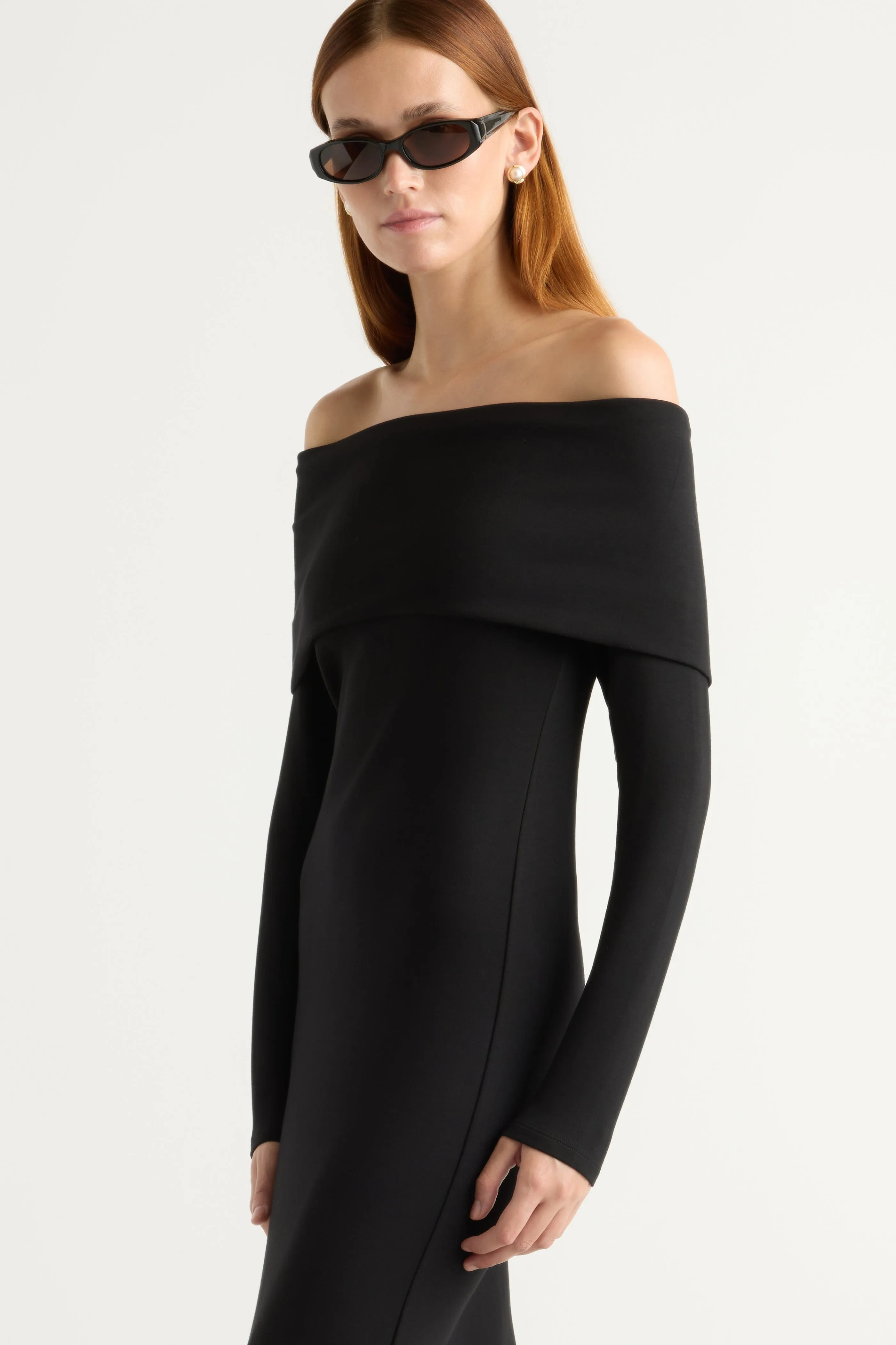 Morgan Split Foldover Jersey Dress Simple Flow