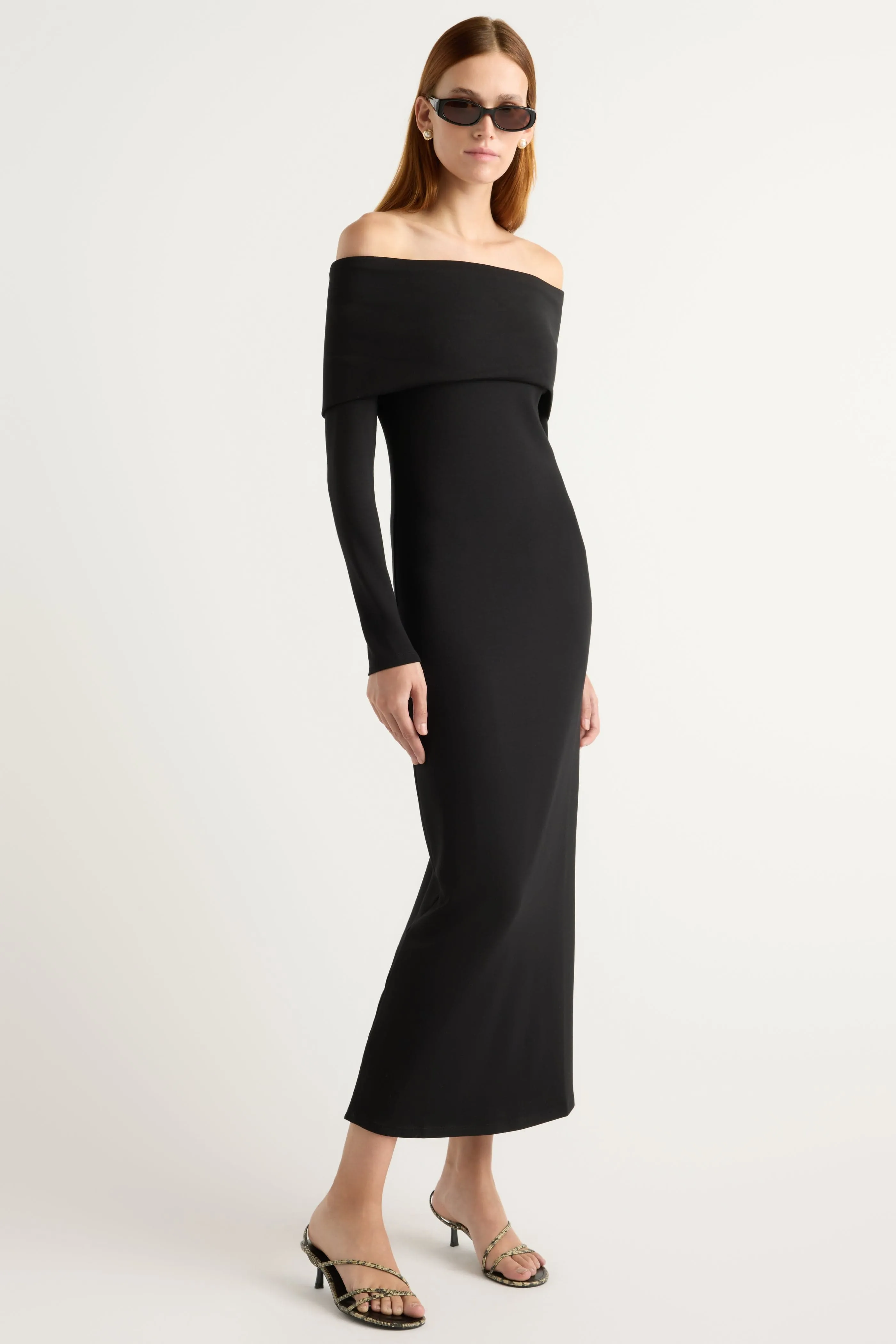 Holiday-Party Celebrity-Inspired Morgan Split Foldover Jersey Dress