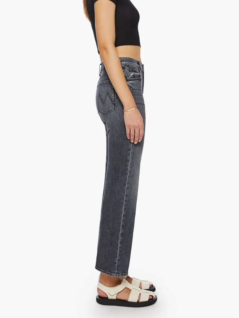Mother Denim Rambler Zip Flood High-Waisted Straight Leg Jeans - Outta Sight