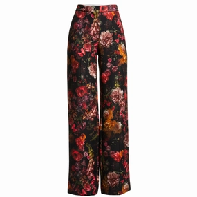 Timeless Wear All Day Comfort Fit Floral Pintuck Wide Leg Trouser