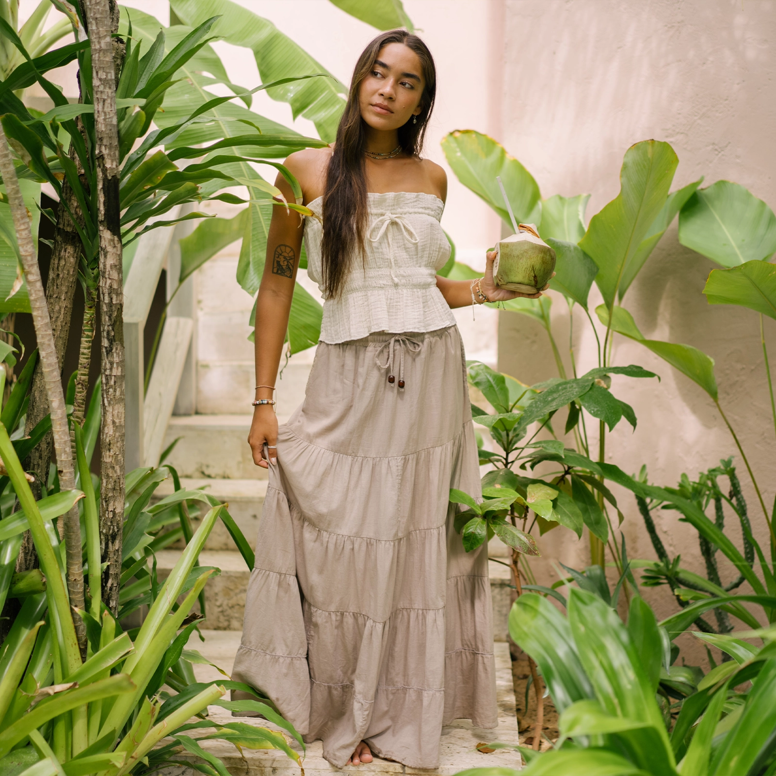 Everyday Comfort Stone Shipwrecked Maxi Skirt