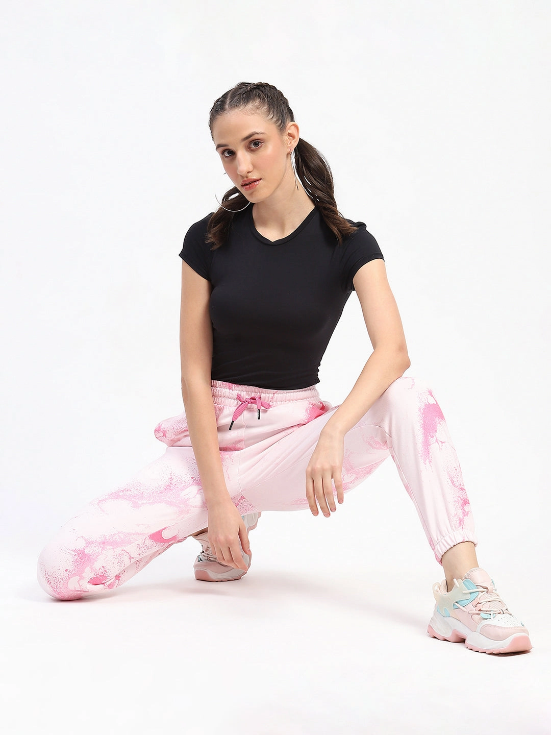 Hidden Pocket System Reinforced Seams mSECRET Camouflage Print Cotton Pink Joggers