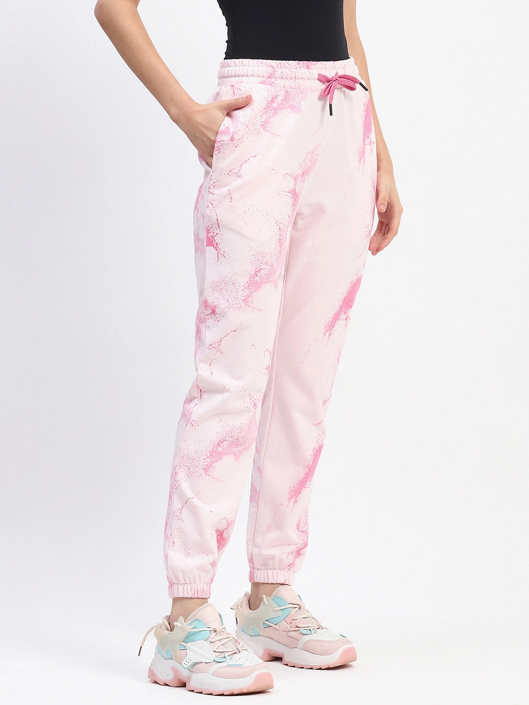 Versatile Look Easy Care Fabric mSECRET Camouflage Print Cotton Pink Joggers