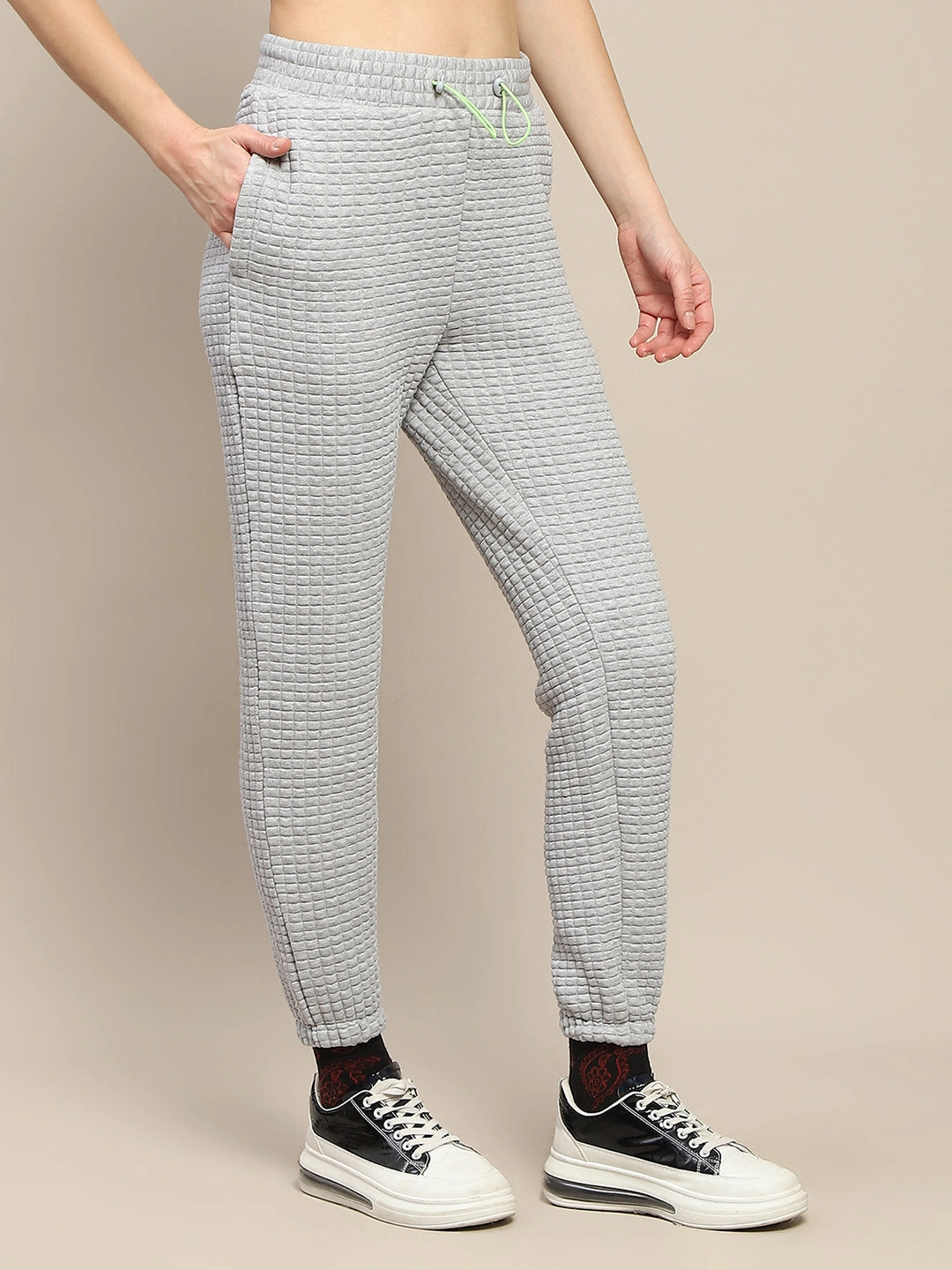 mSECRET Cotton Blend Jogger Style Grey Track Bottom Ultra Soft Inner Layer