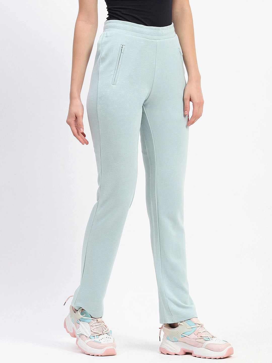 NoiseReducingFabric All Season Fit mSECRET Mint Straight-Fit Track Bottoms with Zippered Pockets