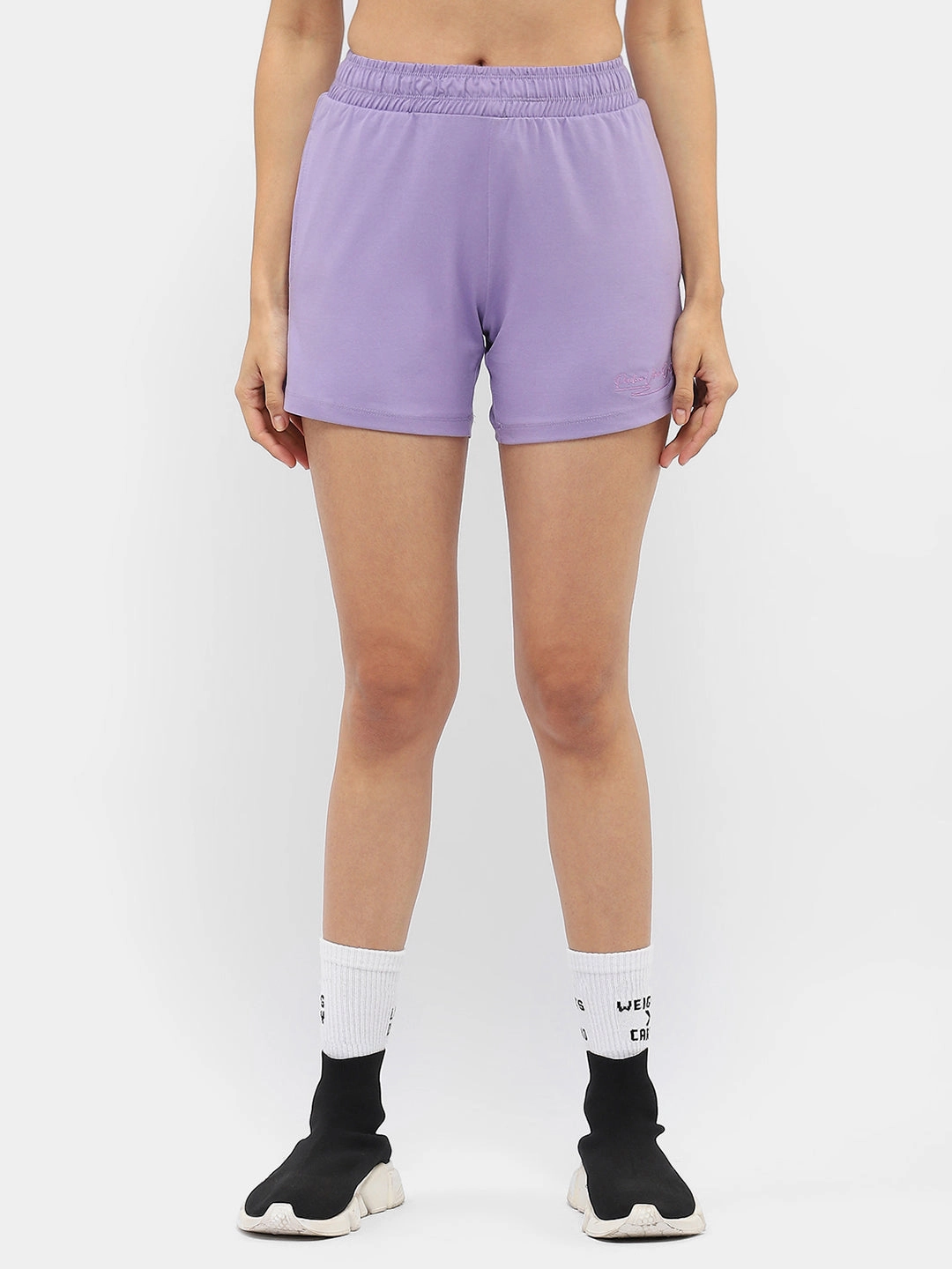 mSECRET Typography Lavender Running Shorts Urban Look