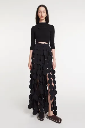 Multi Circle Layered Maxi Skirt Black Media Feature
