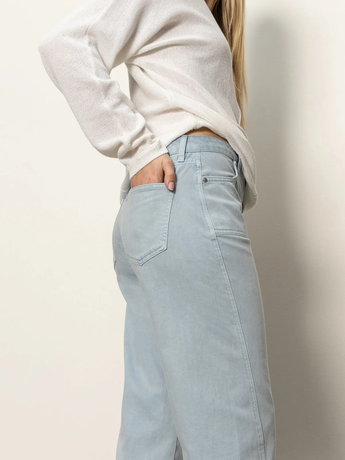 District Column Standard Rise Ankle Jeans Blue Mirage Water-resistant Cozy Material