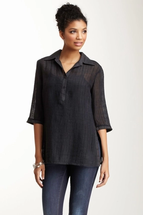 Viscose Basic Tunic - Black Hygroscopic Inner Layer Wrinkle Resistant Finish