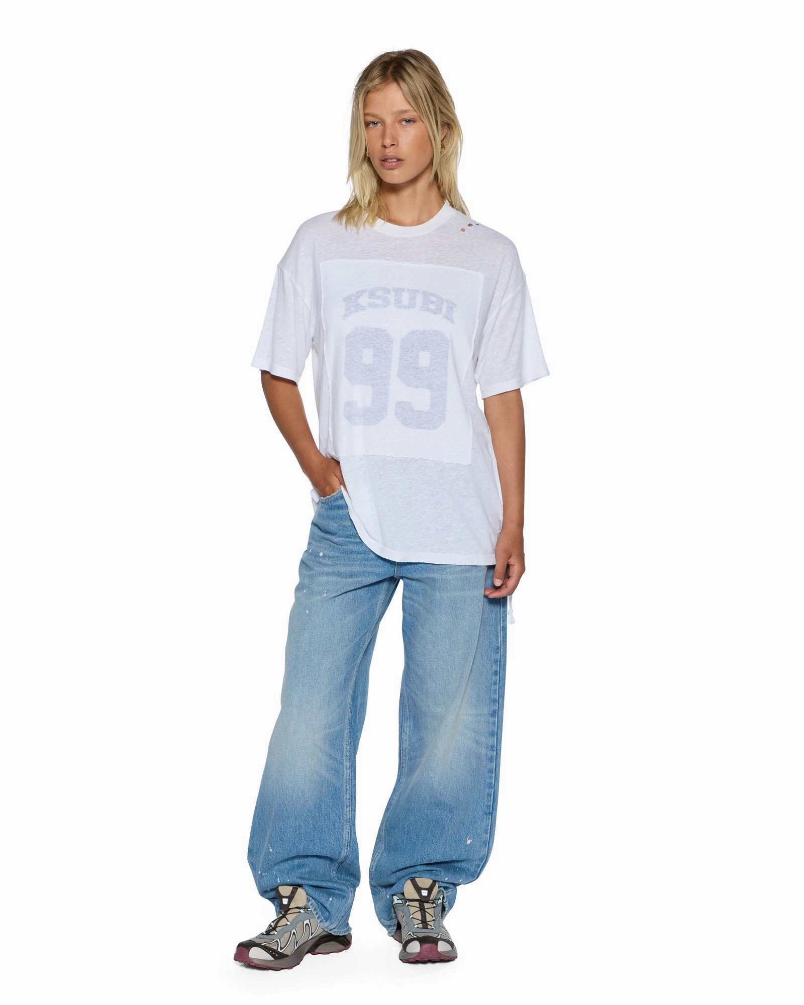 Durable Double Stitching 99 OH G TEE SLUB WHITE