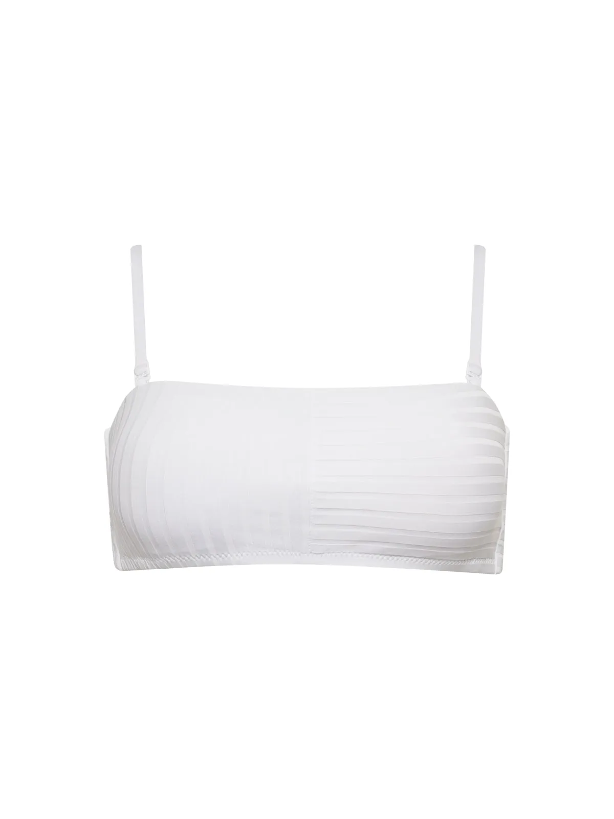 Refresh Rib Bandeau Bikini Top White Garment Washed