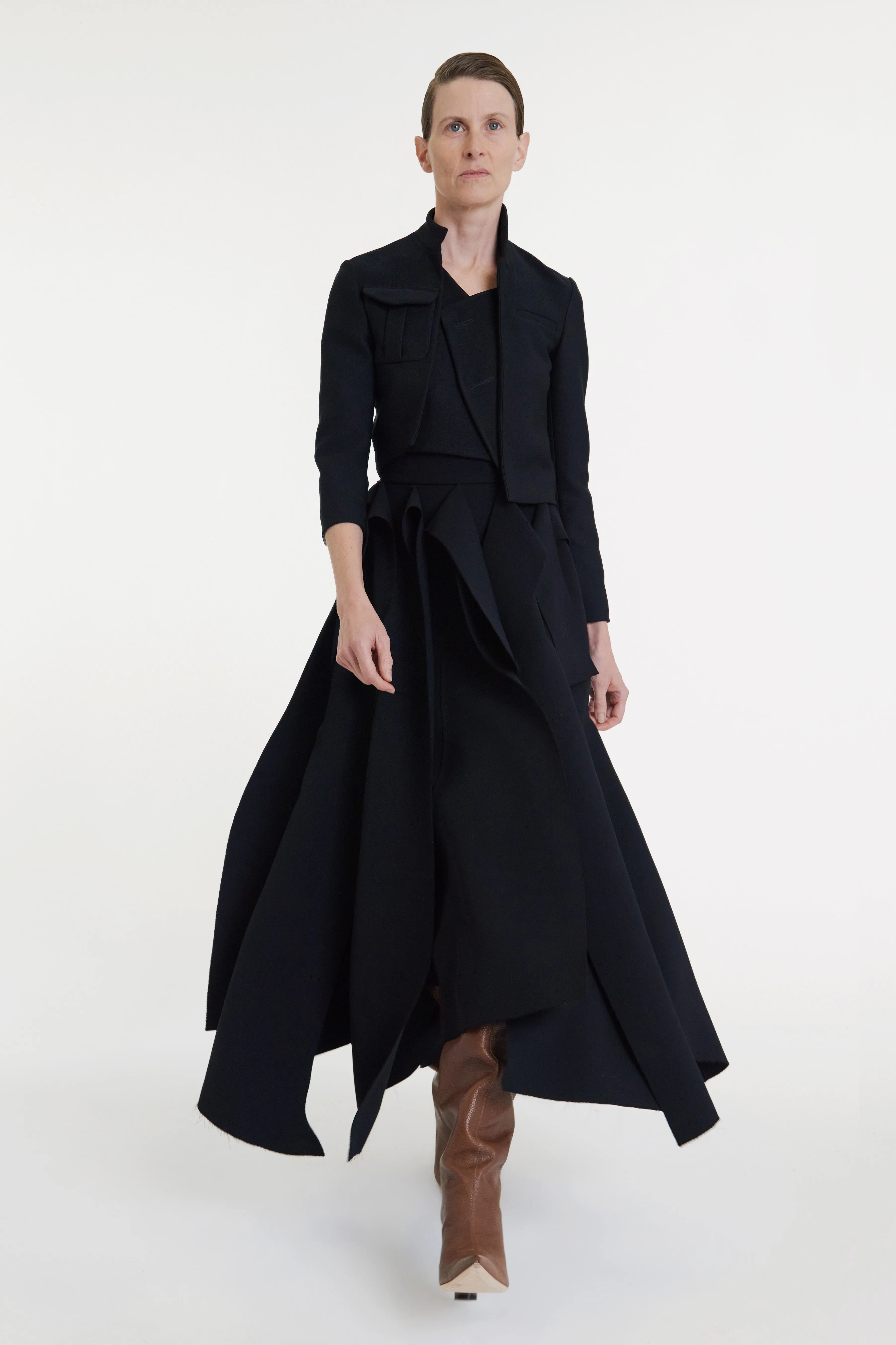 Urban Pulse Multiple Asymmetric Panels Skirt Black