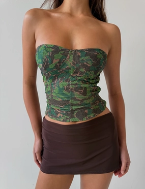 Drop Shoulder Design DULCE CORSET - GREEN : CAMO