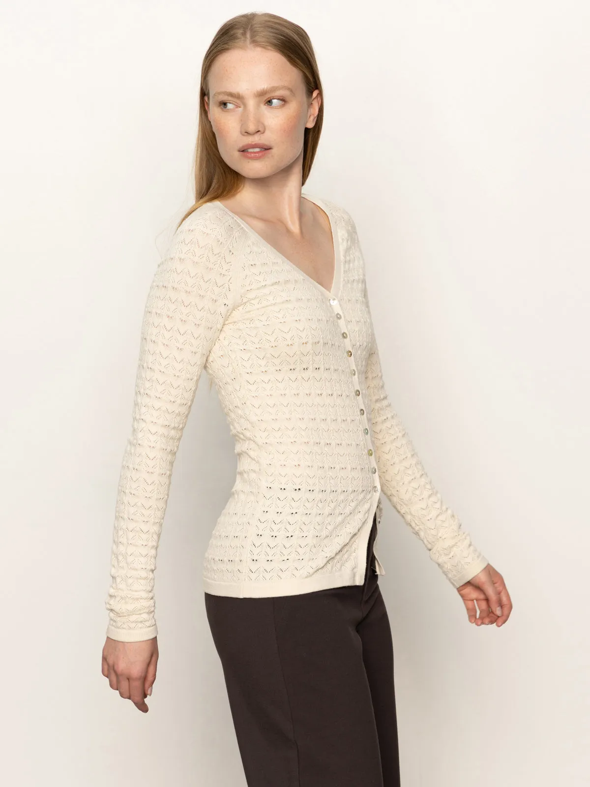 Fitted Raglan Cardi Light Oat Anti Slip Shoulder Padding