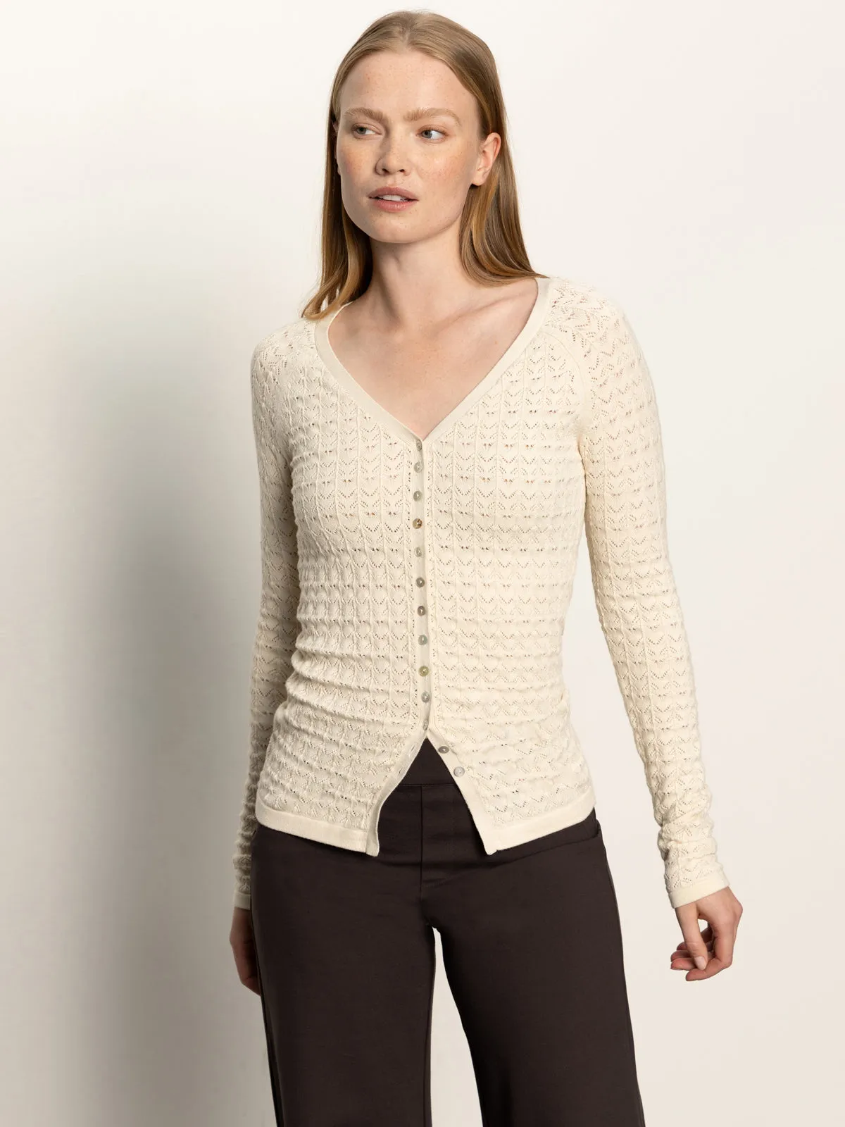 ClassicCrewNeck Classic Crewneck Design Fitted Raglan Cardi Light Oat
