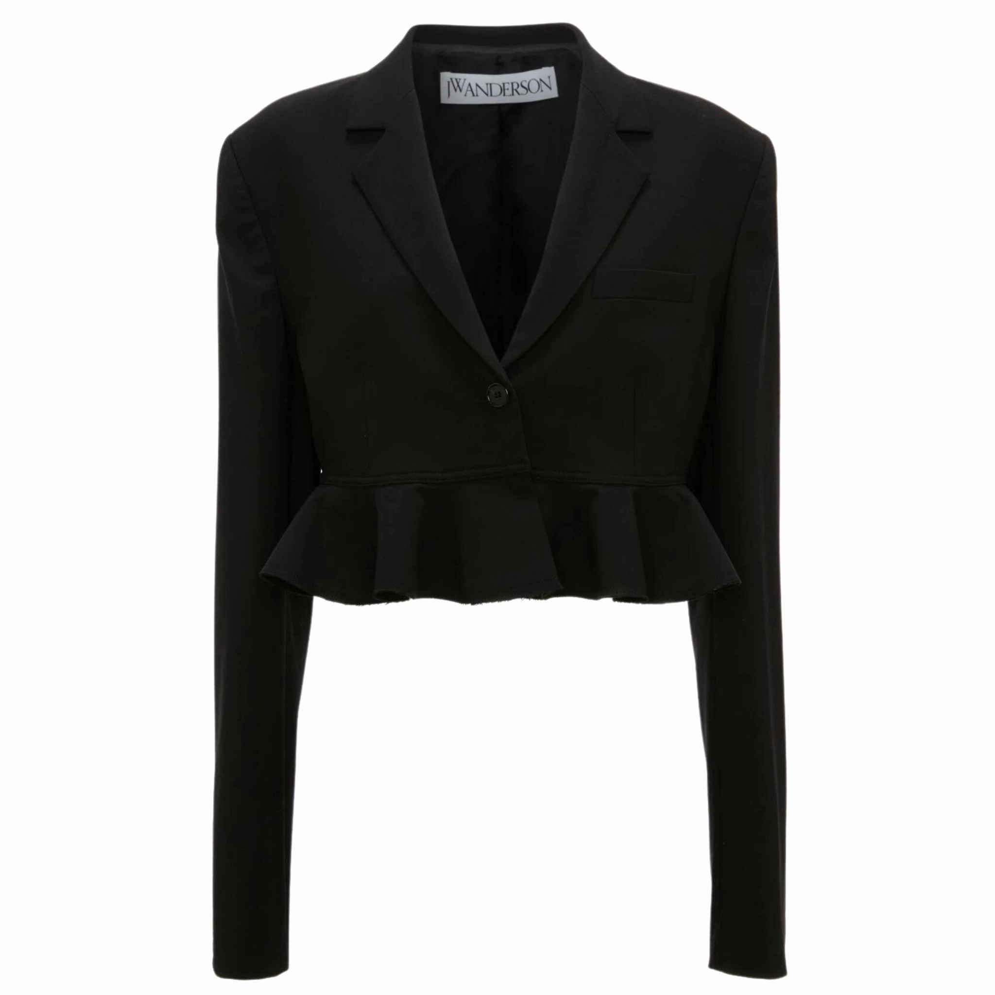 Cropped Ruffle Hem Jacket All Season Compatibility