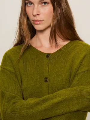 Professional Wear Stretch Woven Material Must-Have Cardi Martini Olive