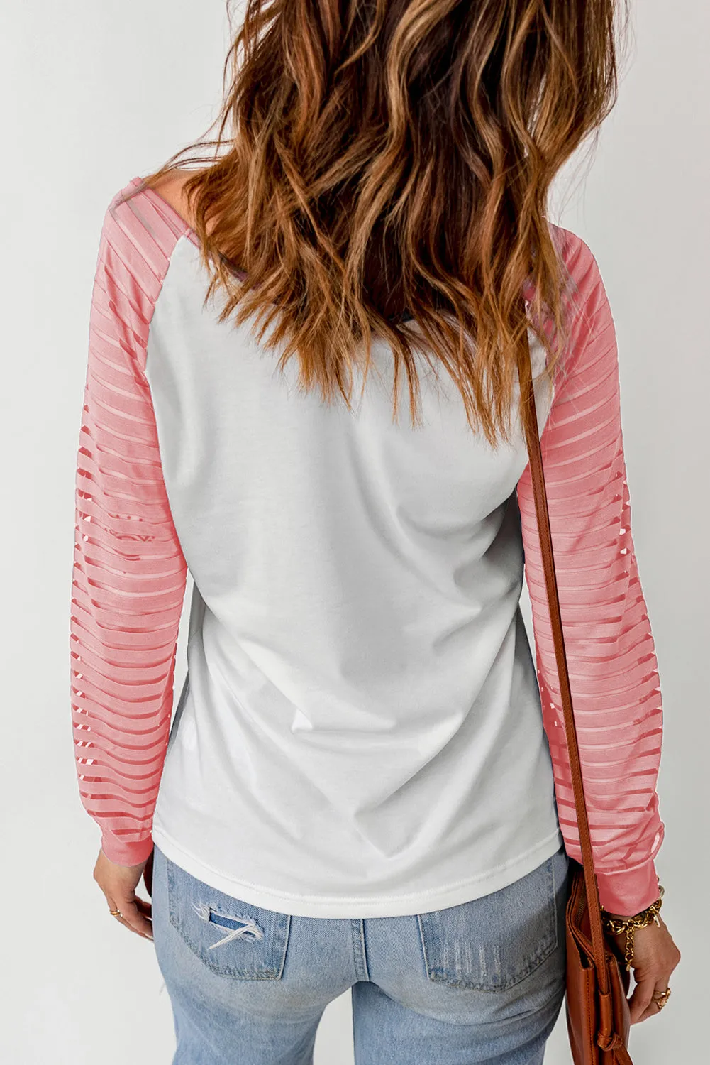 MY BOOTS Letter Graphic Print Steer Striped Long Sleeve Top