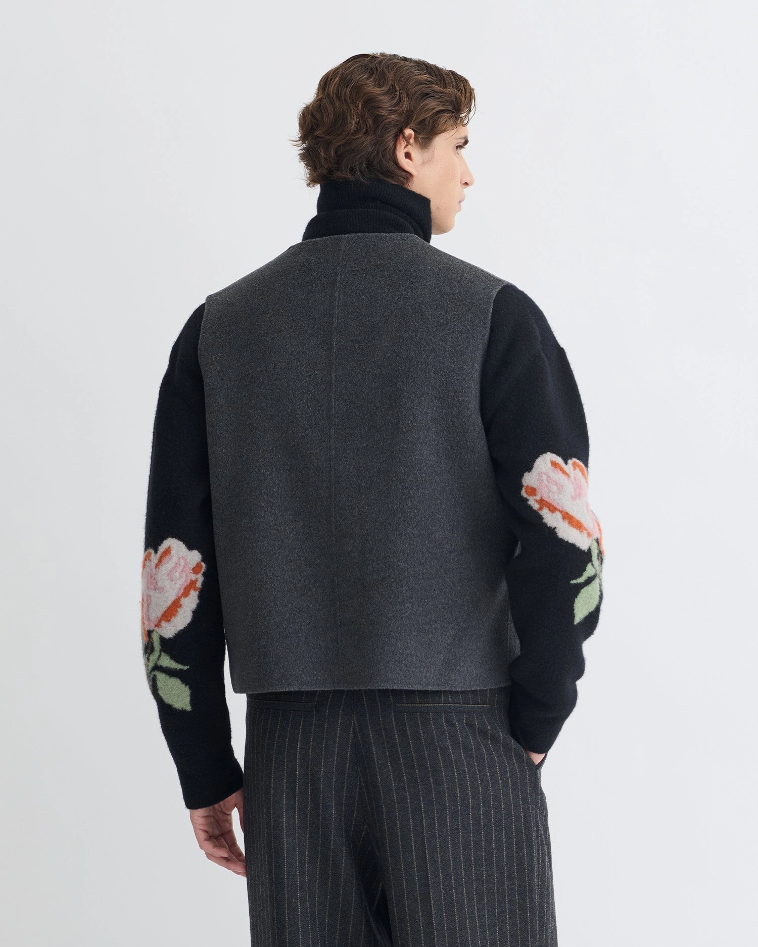 Mykel - Cropped Double Wool Vest - Grey Melange Sleep - Wear