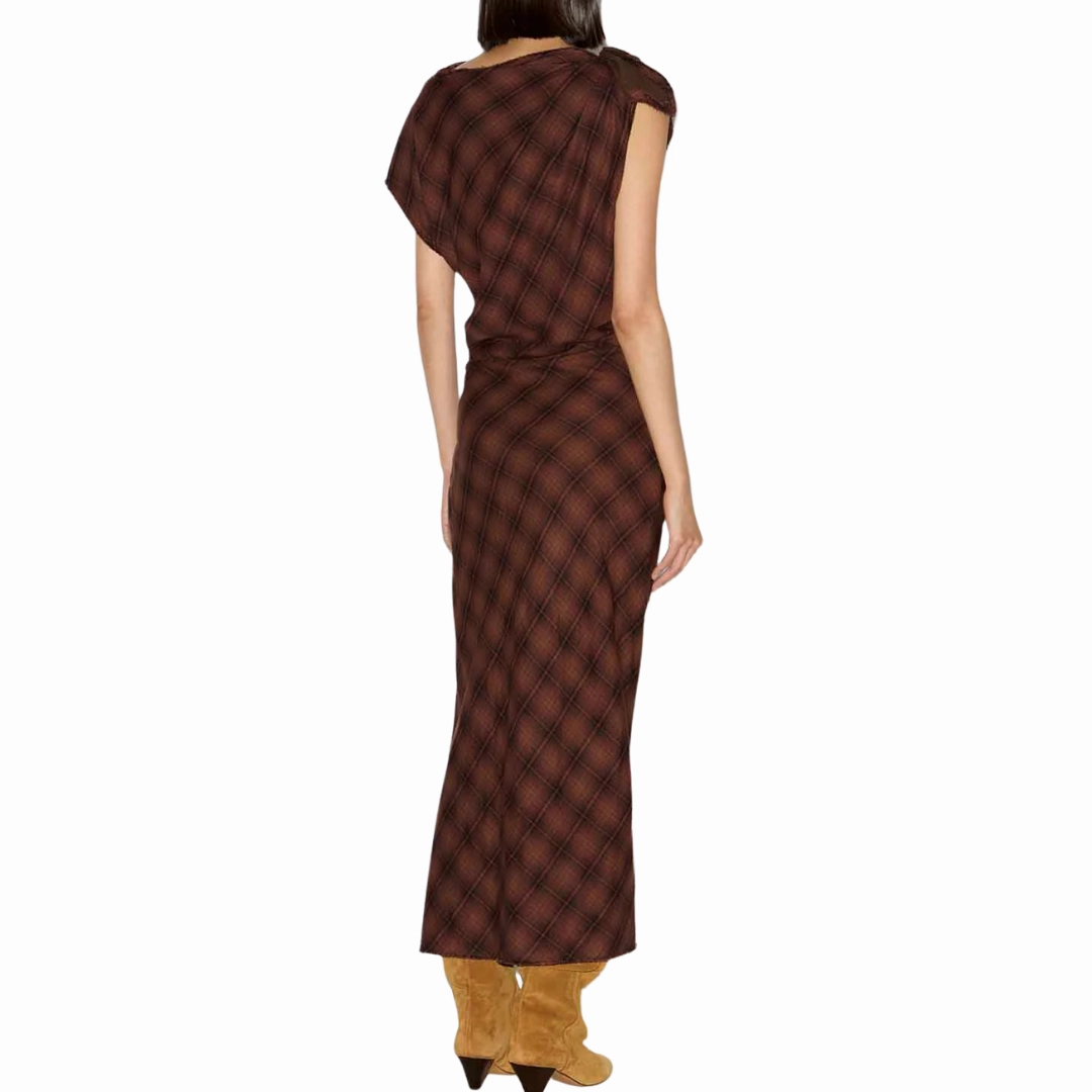 Naerys Plaid Dress Midi-Length Sharp Profile