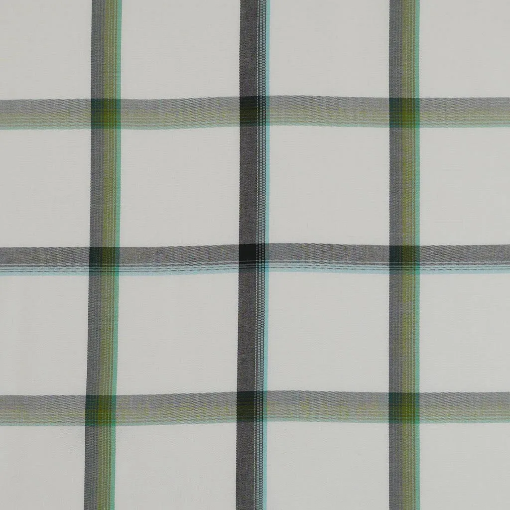 Nairn - Green Yarn Dyed Asymmetrical Plaid Woven Fabric