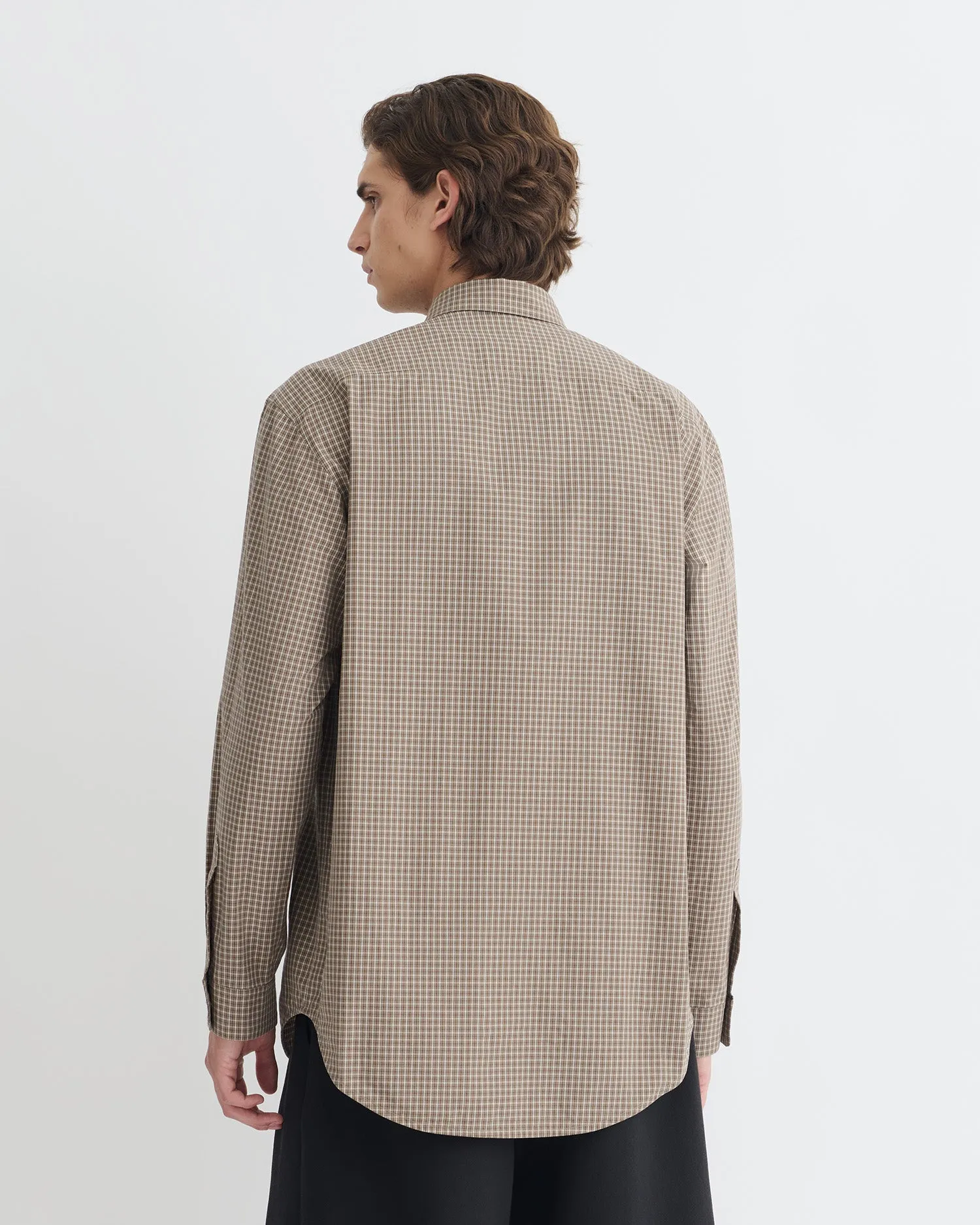 Breeze Stretch Najib - Checked Shirt - Brown/Creme