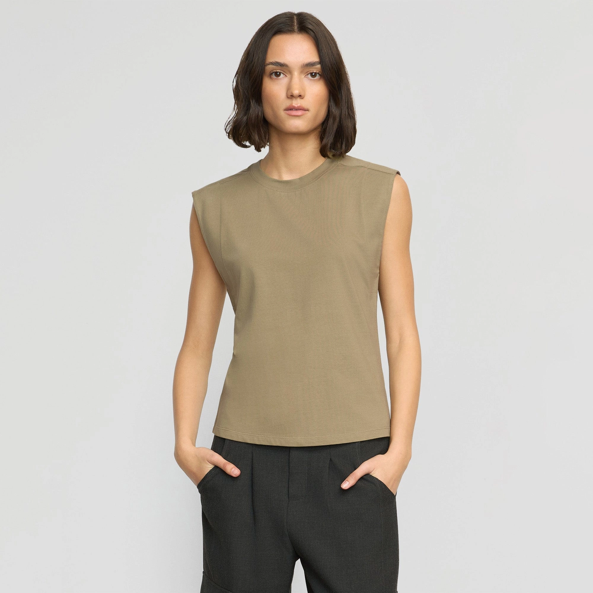 Nana Organic Cotton Structured-Shoulder Tee Sun Protective Fabric