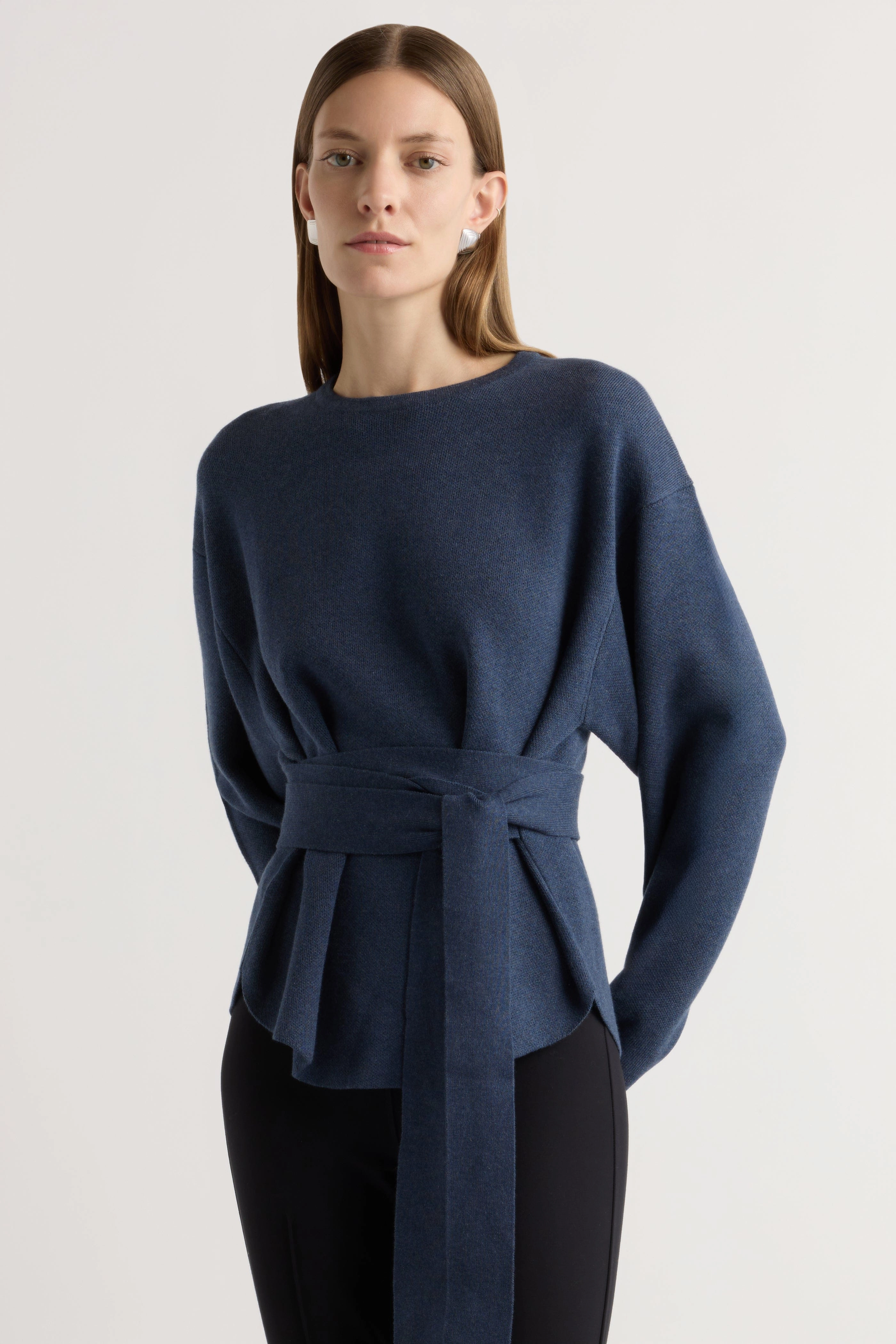 Soft Lining Nara Tie-Front Knit Sweater