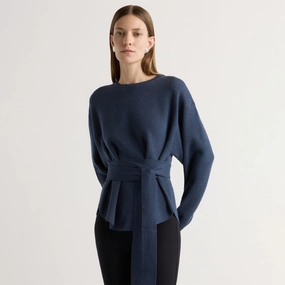Nara Tie-Front Knit Sweater Cold-Weather Layer Elegant Comfort