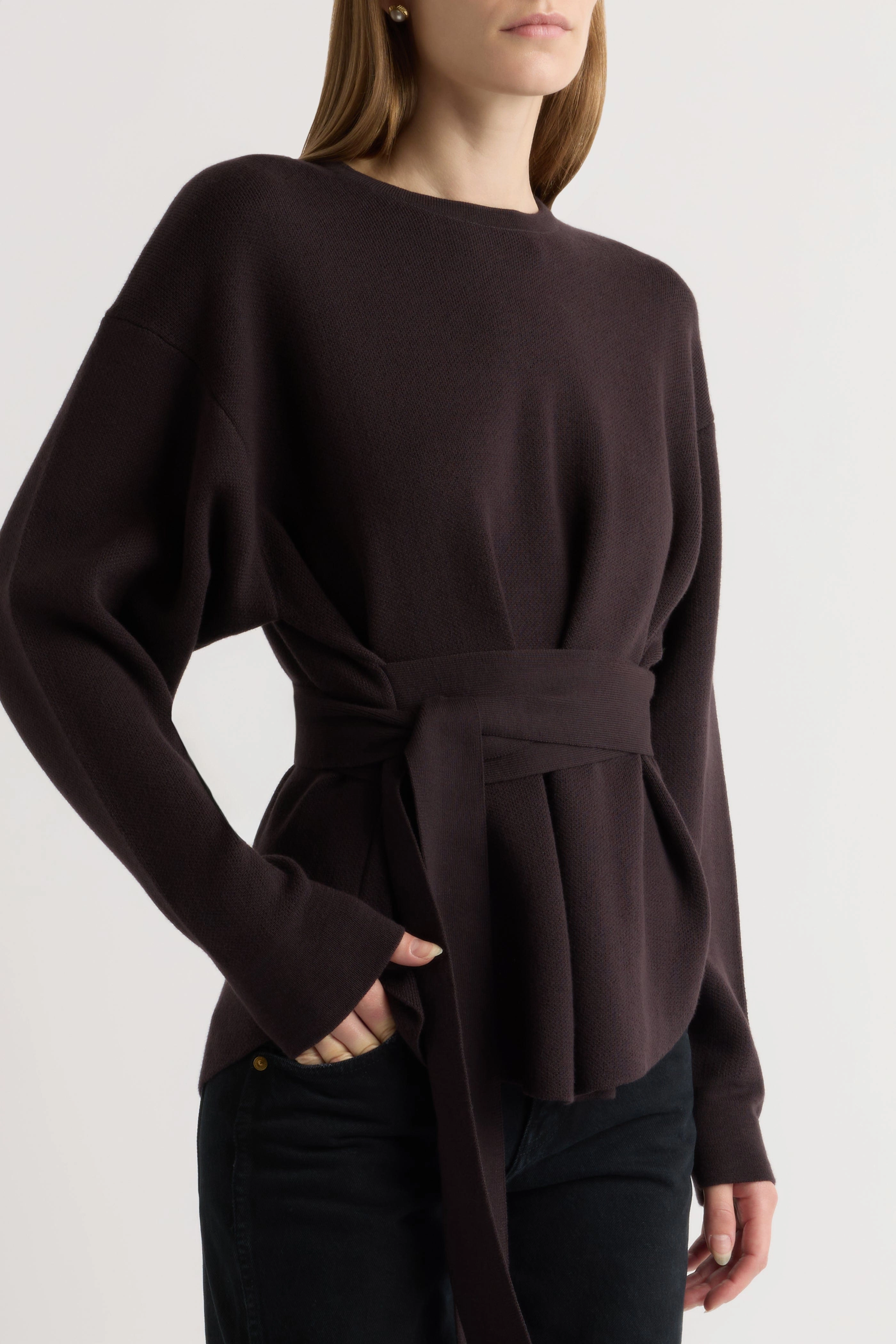 Chill Comfort Wear Ultimate Layering Nara Tie-Front Knit Sweater