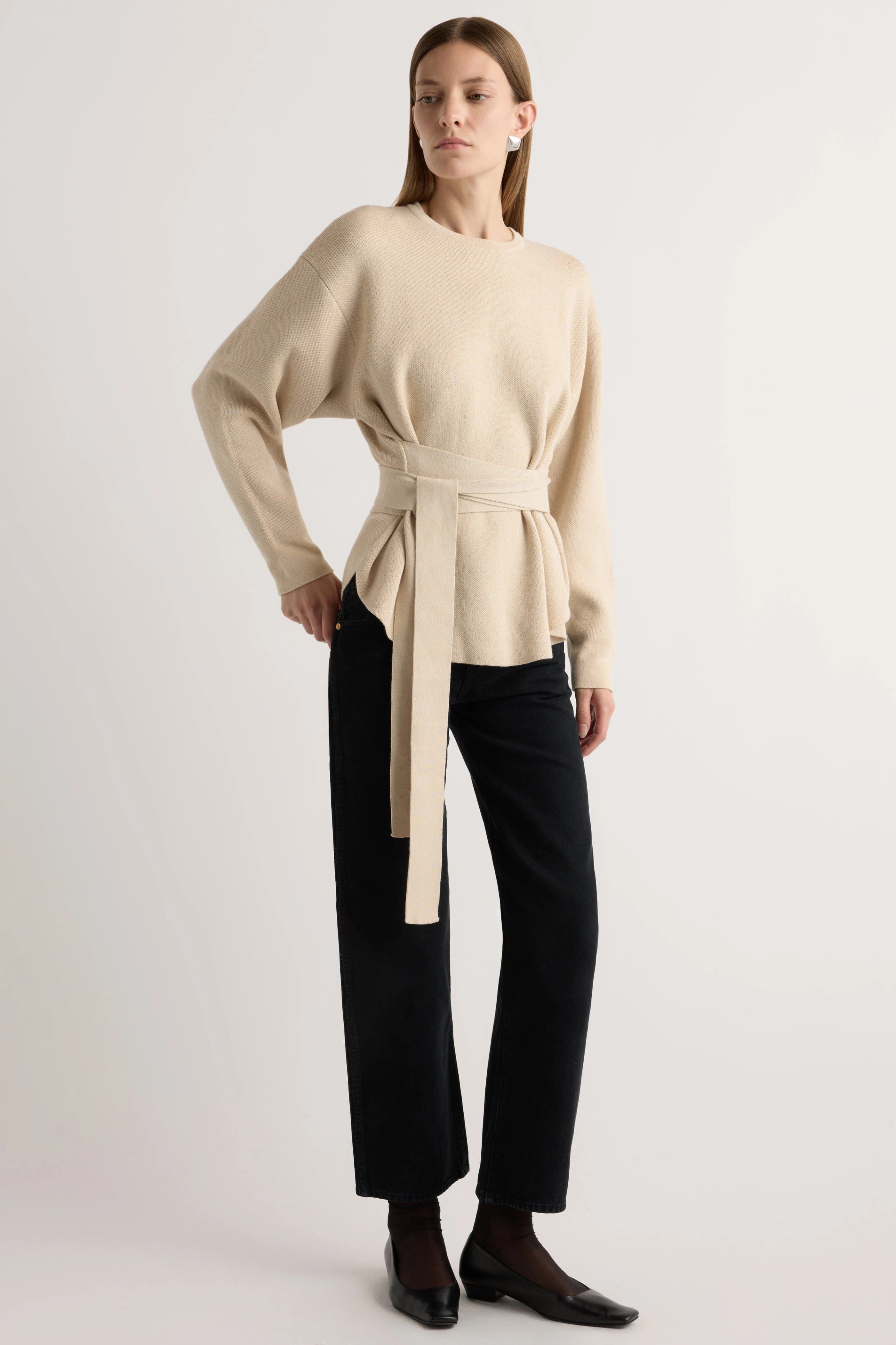 Chilly Day Wear Nara Tie-Front Knit Sweater