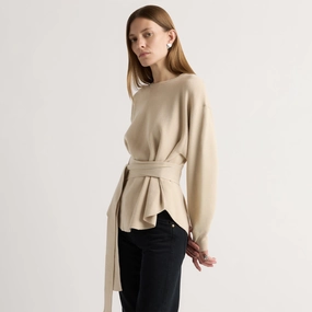 Nara Tie-Front Knit Sweater Cozy Everyday
