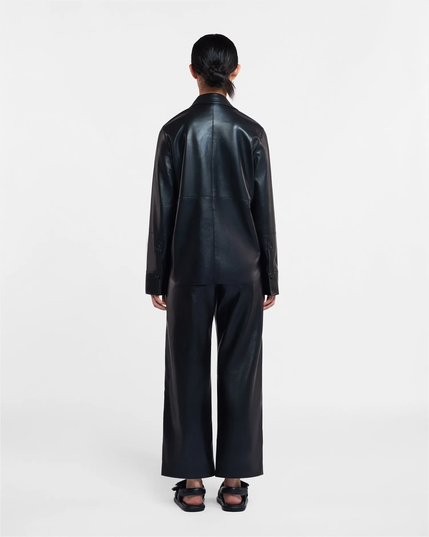 warm weather Naum - Okobor? Alt-Leather Shirt - Black