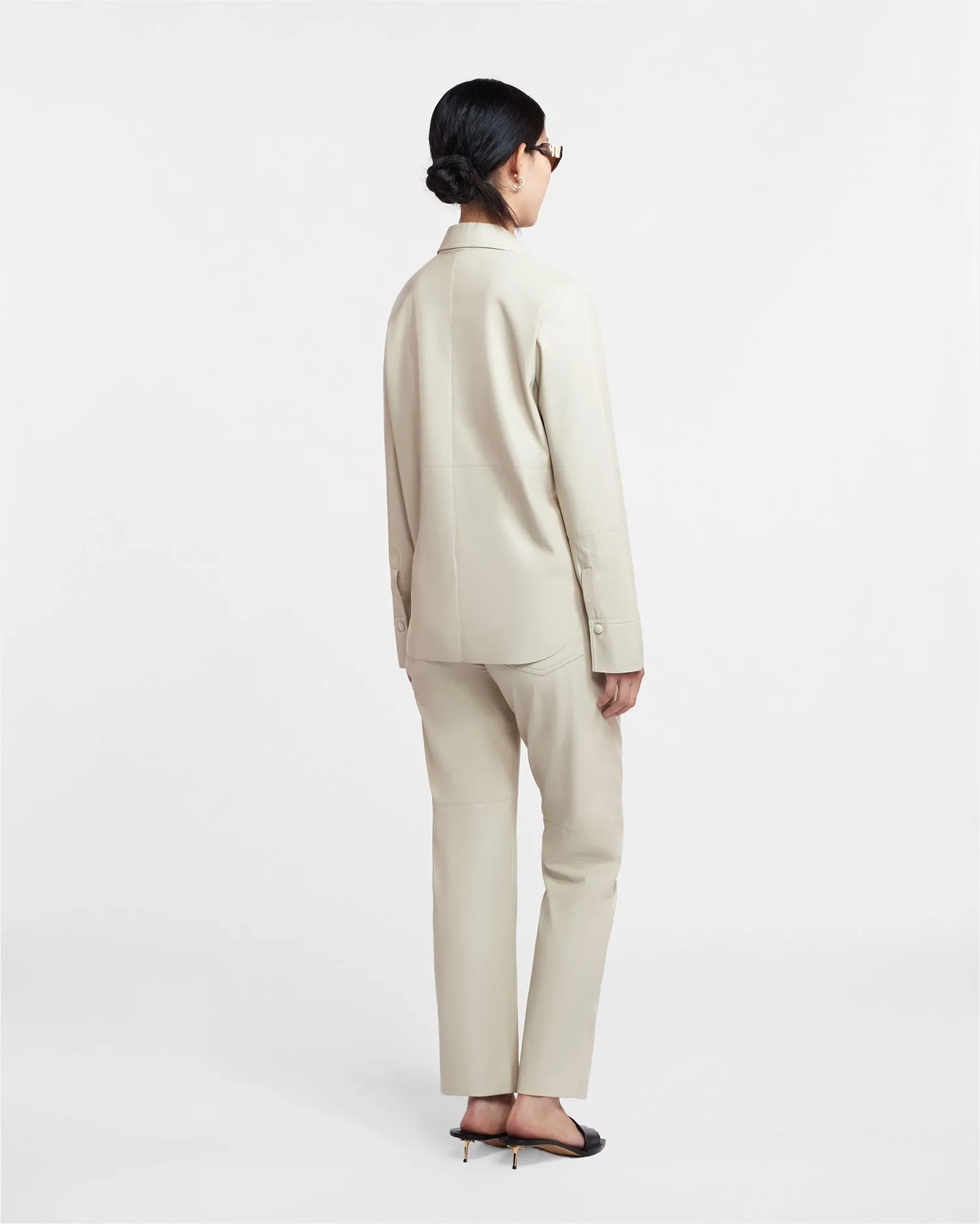 Bonded Seam Technology Naum - Okobor? Alt-Leather Shirt - Creme