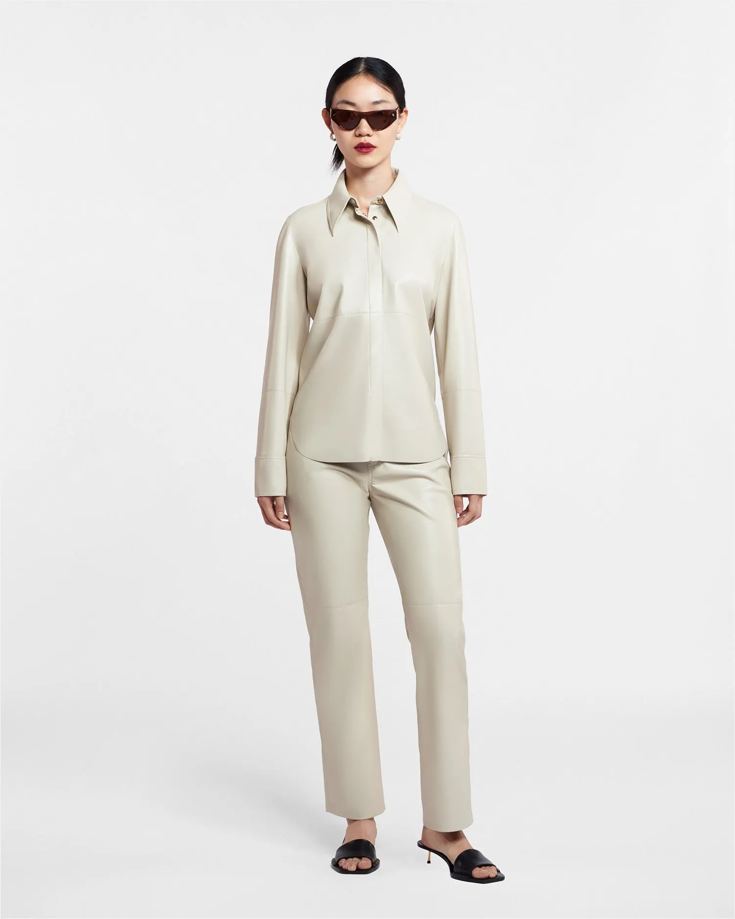 runners Naum - Okobor? Alt-Leather Shirt - Creme