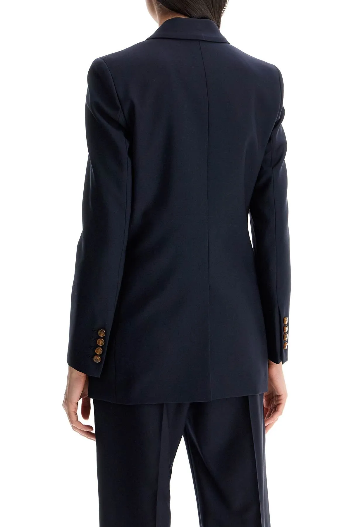 navy blue virgin wool single-breasted blazer BZEBD19 FC ESSE NAVY
